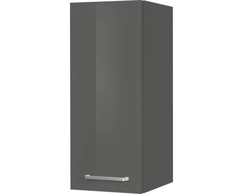 Armoire suspendue NOBILIA Urban 30 x 35 x 72 cm façade gris à haute brillance corps gris ardoise butée gauche monté