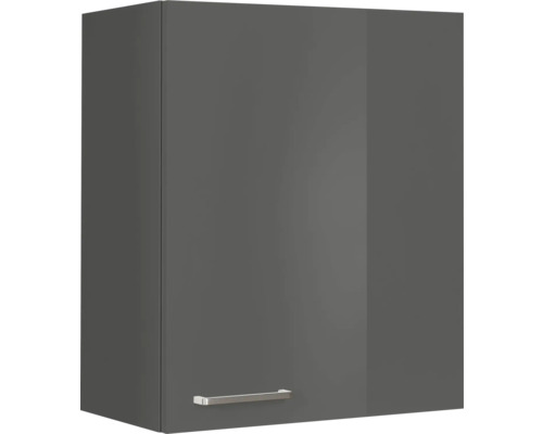 Armoire suspendue NOBILIA Urban lxpxh 60 x 58 x 72 cm façade gris à haute brillance corps gris ardoise butée droite monté Armoire suspendue NOBILIA Urban lxpxh 60 x 58 x 72 cm façade gris à haute brillance corps gris ardoise butée droite monté