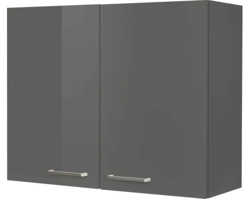 NOBILIA Hängeschrank Urban BxTxH 90 x 35 x 72 cm grau hochglanz vormontiert Anschlag links rechts