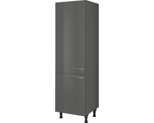 NOBILIA Kühlumbauschrank für 178er Einbaukühlschrank Urban BxTxH 60 x 58 x 217 cm grau hochglanz vormontiert Anschlag links