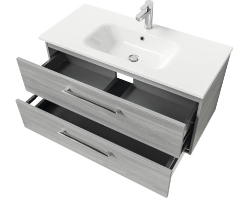 Waschtischunterschrank mit zwei Schubladen, Waschbecken und Armatur