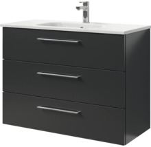 Waschtischunterschrank mit drei Schubladen und Aufsatzwaschbecken