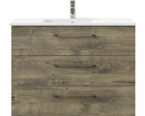 Meuble sous-lavabo avec trois tiroirs et lavabo