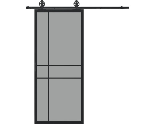 Pertura Schiebetür Komplett-Set Jarn 06 Grey 1000x2350 mm inkl. Laufschiene mit Speichenrad,Griff-Set