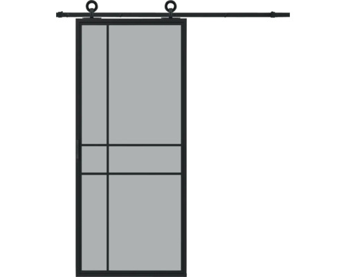 Pertura Schiebetür Komplett-Set Jarn 06 Grey 1000x2150 mm inkl. Laufschiene mit Rad,Griff-Set