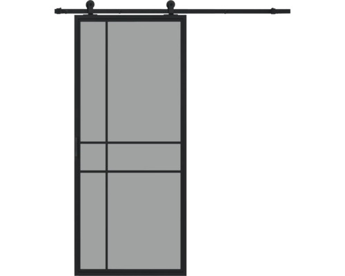 Pertura Schiebetür Komplett-Set Jarn 06 Grey 1000x2150 mm inkl. Laufschiene mit Rolle,Griff-Set