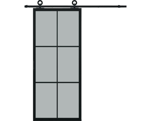 Pertura Schiebetür Komplett-Set Jarn 03 Grey 1000x2150 mm inkl. Laufschiene mit Rad,Griff-Set