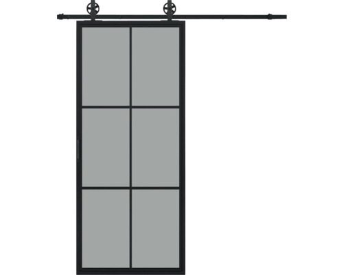 Pertura Schiebetür Komplett-Set Jarn 03 Grey 1000x2150 mm inkl. Laufschiene mit Speichenrad,Griff-Set