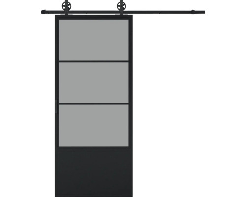 Pertura Schiebetür Komplett-Set Jarn 04 Grey 1000x2350 mm inkl. Laufschiene mit Speichenrad,Griff-Set