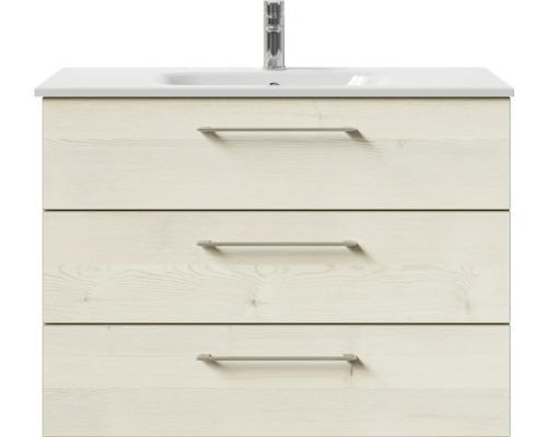 Meuble sous-lavabo avec trois tiroirs et lavabo à poser