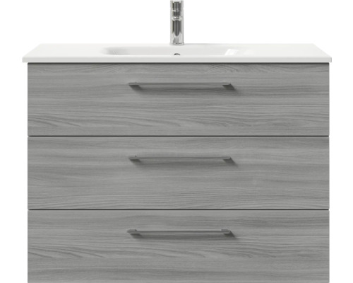 Meuble sous-lavabo avec trois tiroirs et vasque à poser
