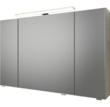 Badmöbel-Set Pelipal Sunline 121 BxHxT 110 x 200 x 46 cm Frontfarbe Polar Pinie mit Mineralguss-Waschtisch Waschtischunterschrank und Spiegelschrank mit LED-Beleuchtung