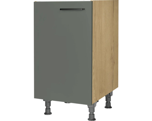 NOBILIA Spülenschrank Urban BxTxH 45 x 58 x 87 cm Frontfarbe mineralgrün matt Korpusfarbe eiche sierra Anschlag links montiert