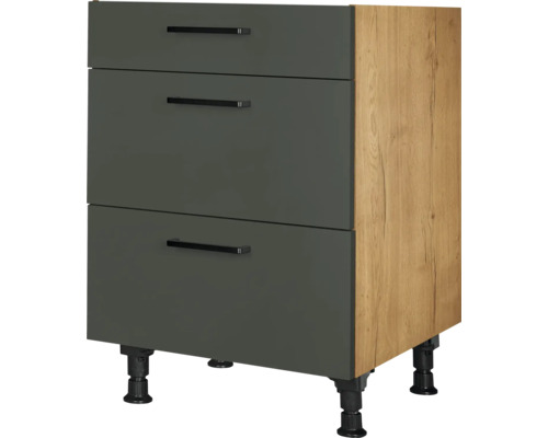 NOBILIA Auszugunterschrank Urban BxTxH 60 x 58 x 87 cm mineralgrün matt vormontiert 4004539044876 NOBILIA Auszugunterschrank Urban BxTxH 60 x 58 x 87 cm mineralgrün matt vormontiert 4004539044876