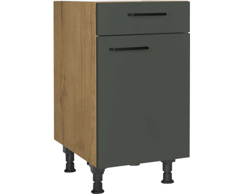 Meuble bas NOBILIA avec tiroir et porte pivotante Urban lxpxh 45 x 58 x 87 cm vert minéral mat prémonté tirant droite Meuble bas NOBILIA avec tiroir et porte pivotante Urban lxpxh 45 x 58 x 87 cm vert minéral mat prémonté tirant droite