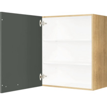 Offener Wandschrank mit Einlegeböden und Tür