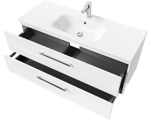 Meuble sous-lavabo avec deux tiroirs et vasque à poser