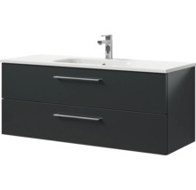 Meuble sous-lavabo avec deux tiroirs, lavabo et robinet