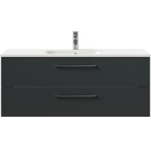 Meuble sous-lavabo avec deux tiroirs, lavabo et robinet