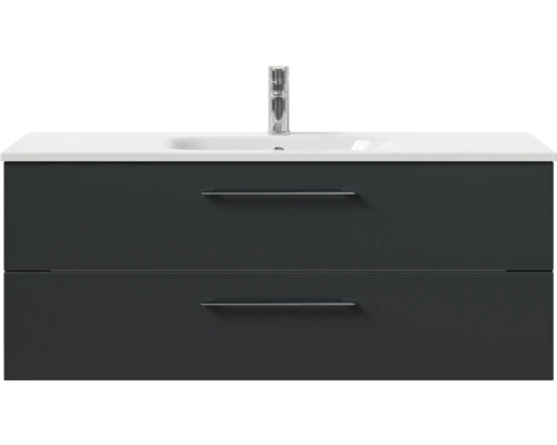 Meuble sous-lavabo avec deux tiroirs, lavabo et robinet