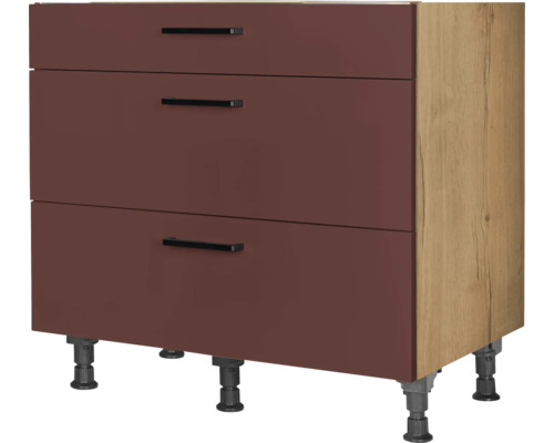 Meuble pour table de cuisson NOBILIA Urban lxpxh 90 x 58 x 87 cm rouille mat prémonté Meuble pour table de cuisson NOBILIA Urban lxpxh 90 x 58 x 87 cm rouille mat prémonté