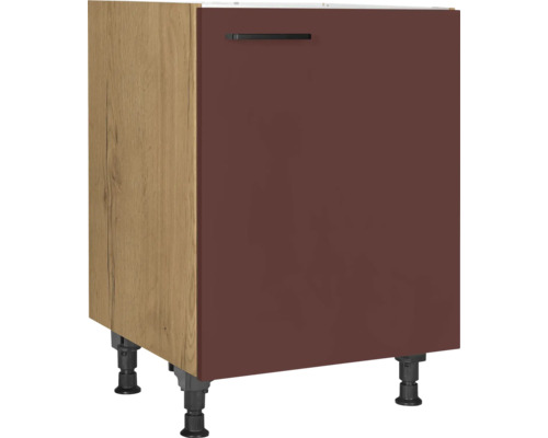 Meuble sous évier NOBILIA Urban lxpxh 60 x 58 x 87 cm rouille mat prémonté tirant droite Meuble sous évier NOBILIA Urban lxpxh 60 x 58 x 87 cm rouille mat prémonté tirant droite