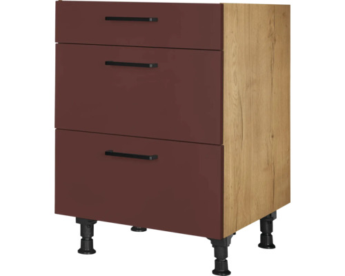 NOBILIA Auszugunterschrank Urban BxTxH 60 x 58 x 87 cm rostrot matt vormontiert 4004539045811 NOBILIA Auszugunterschrank Urban BxTxH 60 x 58 x 87 cm rostrot matt vormontiert 4004539045811