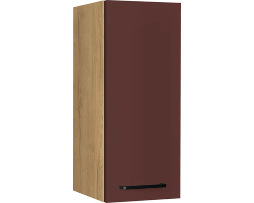 Armoire suspendue NOBILIA Urban 30 x 35 x 72 cm façade rouge rouille mat corps chêne sierra butée droite monté