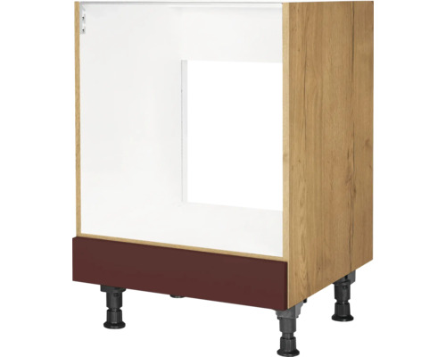 NOBILIA Herdumbauschrank Urban BxTxH 60 x 58 x 87 cm Frontfarbe rostrot matt Korpusfarbe eiche sierra