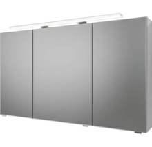 Badmöbel-Set Pelipal Sunline 121 BxHxT 121 x 200 x 46 cm Frontfarbe weiß hochglanz mit Mineralguss-Waschtisch Waschtischunterschrank und Spiegelschrank mit LED-Beleuchtung