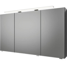 Badmöbel-Set Pelipal Sunline 121 BxHxT 121 x 200 x 46 cm Frontfarbe anthrazit mit Mineralguss-Waschtisch Waschtischunterschrank und Spiegelschrank mit LED-Beleuchtung