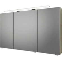 Badmöbel-Set Pelipal Sunline 121 BxHxT 121 x 200 x 46 cm Frontfarbe Polar Pinie mit Mineralguss-Waschtisch Waschtischunterschrank und Spiegelschrank mit LED-Beleuchtung