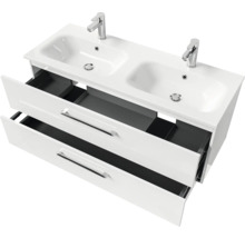 Waschtischunterschrank mit zwei Waschbecken und Schubladen