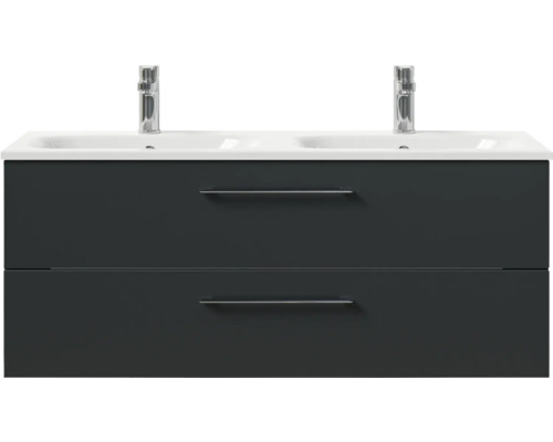 Meuble sous-vasque avec deux lavabos et deux tiroirs