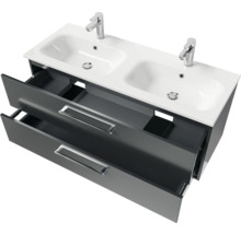 Waschtischunterschrank mit zwei Waschbecken und Schubladen
