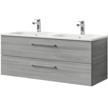 Waschtischunterschrank mit zwei Waschbecken und zwei Schubladen