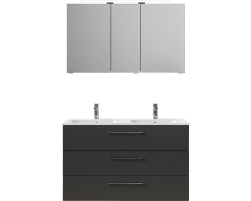 Badmöbelset mit Spiegelschrank, Waschtisch und Unterschrank