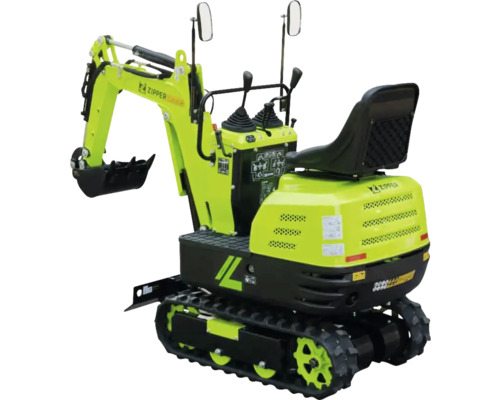 Mini-pelle Zipper avec châssis à chenilles et siège