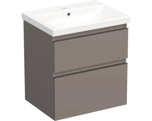 Jungborn Waschplatz TRENTA BxHxT 60x65x45 cm basalto glanz mit Keramik-Waschtisch Griffleiste schwarz Jungborn Waschplatz TRENTA BxHxT 60x65x45 cm basalto glanz mit Keramik-Waschtisch Griffleiste schwarz