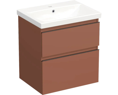 Jungborn Waschplatz TRENTA BxHxT 60x65x45 cm cotto matt mit Keramik-Waschtisch Griffleiste schwarz Jungborn Waschplatz TRENTA BxHxT 60x65x45 cm cotto matt mit Keramik-Waschtisch Griffleiste schwarz