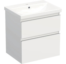 Jungborn Waschplatz TRENTA BxHxT 60x65x45 cm weiß matt mit Keramik-Waschtisch Griffleiste chrom matt