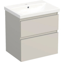 Jungborn Waschplatz TRENTA BxHxT 60x65x45 cm cashmere glanz mit Keramik-Waschtisch Griffleiste chrom matt