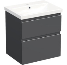 Jungborn Waschplatz TRENTA BxHxT 60x65x45 cm anthrazit matt mit Keramik-Waschtisch Griffleiste chrom matt