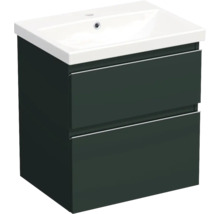 Jungborn Waschplatz TRENTA BxHxT 60x65x45 cm grün salvia matt mit Keramik-Waschtisch Griffleiste chrom matt