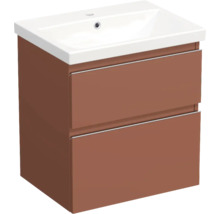 Jungborn Waschplatz TRENTA BxHxT 60x65x45 cm cotto matt mit Keramik-Waschtisch Griffleiste chrom matt