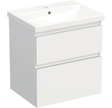 Jungborn Waschplatz TRENTA BxHxT 60x65x45 cm weiß matt mit Keramik-Waschtisch Griffleiste weiß