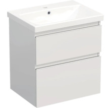 Jungborn Waschplatz TRENTA BxHxT 60x65x45 cm weiß glanz mit Keramik-Waschtisch Griffleiste weiß