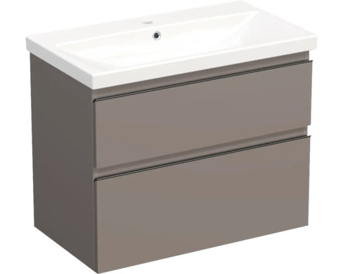 Jungborn Waschplatz TRENTA BxHxT 80x65x45 cm basalto glanz mit Keramik-Waschtisch Griffleiste schwarz Jungborn Waschplatz TRENTA BxHxT 80x65x45 cm basalto glanz mit Keramik-Waschtisch Griffleiste schwarz
