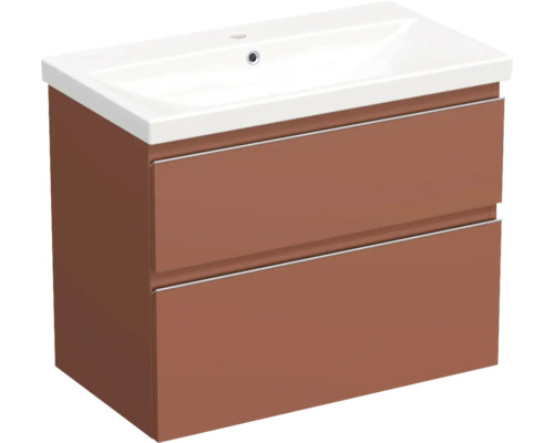 Jungborn Waschplatz TRENTA BxHxT 80x65x45 cm cotto matt mit Keramik-Waschtisch Griffleiste chrom matt Jungborn Waschplatz TRENTA BxHxT 80x65x45 cm cotto matt mit Keramik-Waschtisch Griffleiste chrom matt
