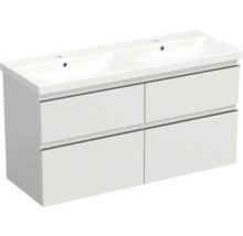 Waschtischunterschrank mit zwei Waschbecken und vier Schubladen